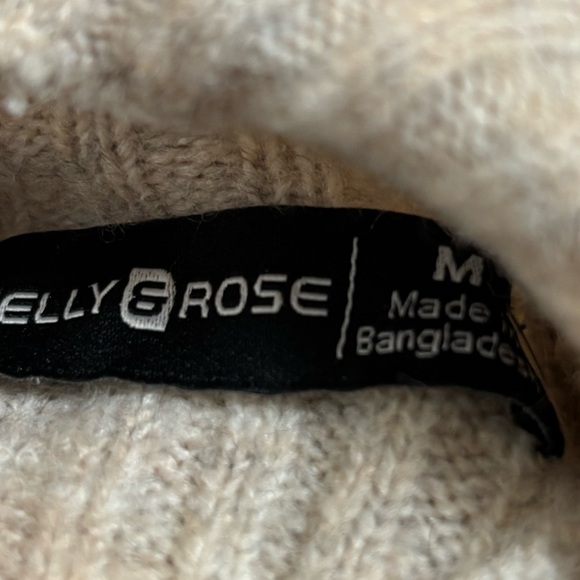 NWT Nelly Rose Ribbed Long Sleeve Sweater Dress - Cream Oatmeal sz M - Picture 6 of 11